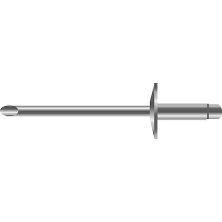 Seachoice Blind Rivet, 3/16 in Dia., 5/8 in L, 18-8 Stainless Steel Body 654